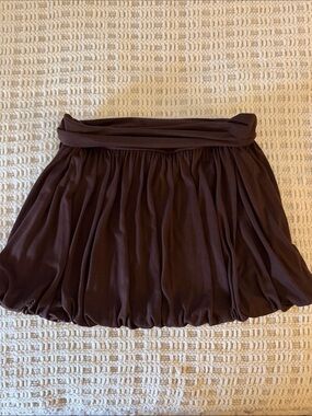 Joe Benbasset Brown Jersey Bubble Hem Mini Skirt Size Medium NWOT